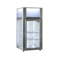   TC 116INOX - Hűtött bemutatóvitrin reklámfelülettel  - 116 liter
