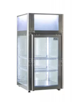   TC 116INOX - Hűtött bemutatóvitrin reklámfelülettel  - 116 liter