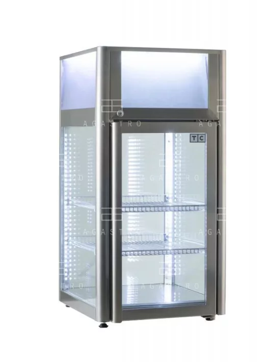 TC 116INOX - Hűtött bemutatóvitrin reklámfelülettel  - 116 liter