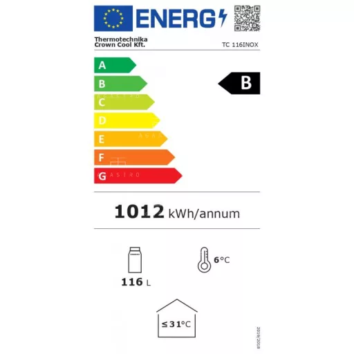 TC 116INOX - Hűtött bemutatóvitrin reklámfelülettel  - 116 liter