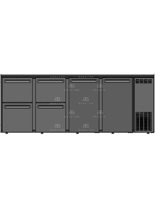 TC BBCL4-5522 Bárhűtő 2 ajtóval, 2 db 1/3-os, 2 db 2/3-os fiókkal, 0.39 kW
