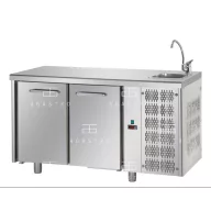   TF02MIDGNL Hűtött munkaasztal 2 ajtóval (GN 1/1) és fedlapba süllyesztett kézmosóval, 0 ... +10 °C, 0.495 kW