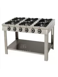 Álló gázüzemű tűzhely - 6 égő, 36,5 kW