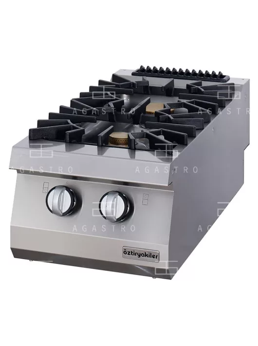 Asztali gázüzemű tűzhely - 2 égőfej, 10 kW