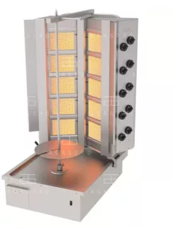 Gázüzemű gyros sütő - 2x5 égős - 200 kg hús