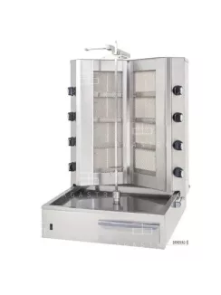 Gázüzemű gyros sütő - 2x4 égős - 140 kg hús