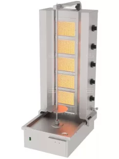 Gázüzemű gyros sütő - 5 égős - 100 kg hús