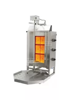 Gázüzemű gyros sütő -3 égő - 40 kg hús