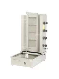 Gázüzemű gyros sütő - 4 égő - 70 kg hús