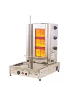Gázüzemű gyros sütő - 3 égő - 40 kg hús