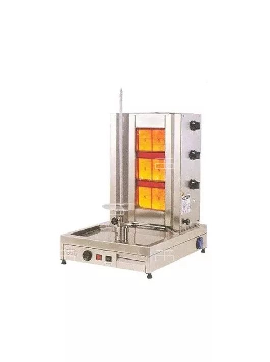 Gázüzemű gyros sütő - 3 égő - 40 kg hús