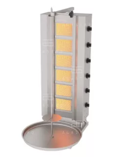 6 égős gázüzemű gyros sütő - max. 100 kg