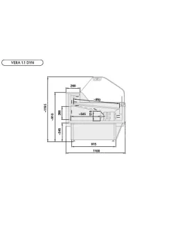   VERA DYN - Csemegepult ventilációs hűtéssel,  0,79 m² bemutatófelülettel