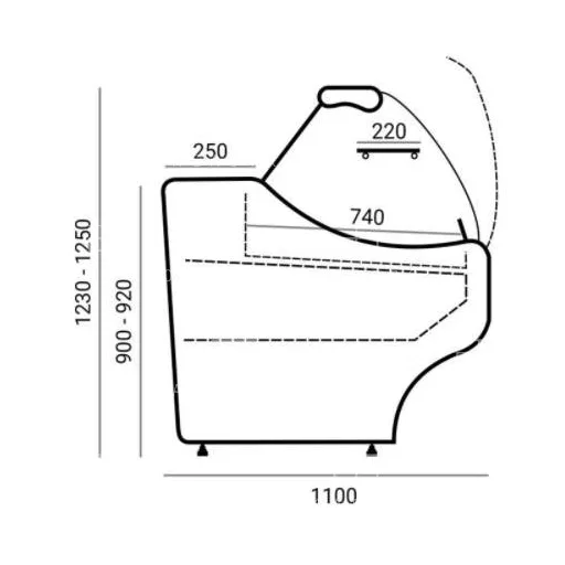 WCh-6/1B Wega 1040  - Hajlított üvegű csemegepult- ventilációs, 0,7 m² bemutatófelülettel