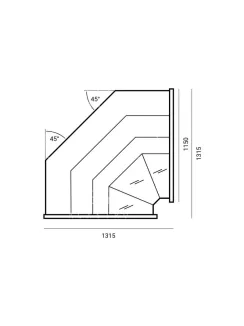   WCH-7/1 Nw OFELIA - Sarokpult beépített aggregáttal - ventilációs, 0,96 m² bemutatófelülettel
