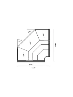   WCH-7/1 Nz OFELIA - Sarokpult beépített aggregáttal - ventilációs, 1,04 m² bemutatófelülettel