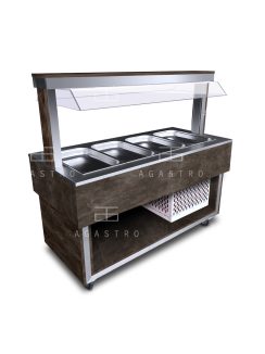 Saláta hűtőpult polikarbonát leheletvédővel - 4xGN1/1