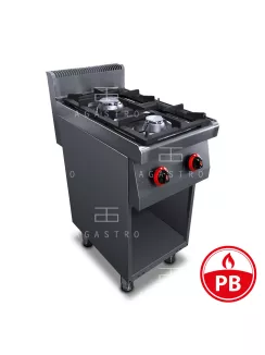   2 égős PB gázüzemű tűzhely őrlánggal, lábon álló, főzősorba illeszthető - 700Sr