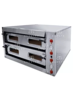   Kétaknás ipari elektromos pizzakemence 6+6-os 15,2 kW Professional