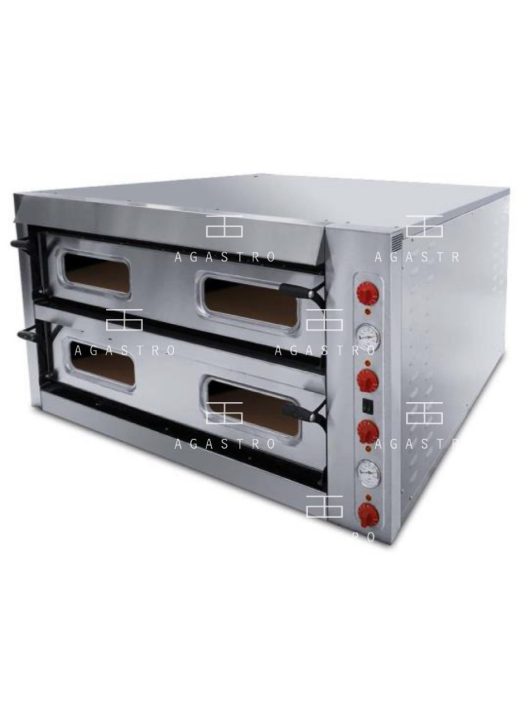 Kétaknás ipari elektromos pizzakemence 6+6-os 15,2 kW Professional