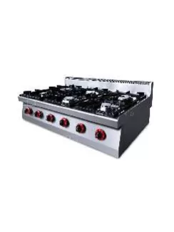    6 égős asztali ipari gázüzemű tűzhely, őrlánggal - 700Sr