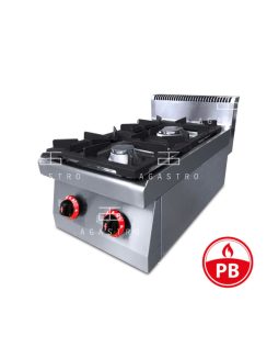    2 égős asztali ipari PB gázüzemű tűzhely, őrlánggal - 700Sr