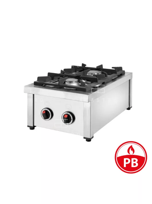  2 égős asztali PB gázüzemű tűzhely, őrlánggal - 700Sr
