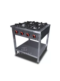   4 égős ipari gázüzemű tűzhely lábon álló, őrlánggal - 900Sr