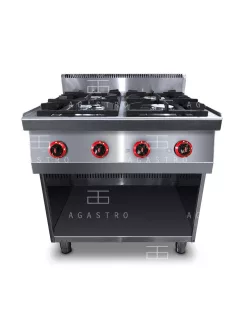   4 égős ipari gázüzemű tűzhely sütő nélkül, őrlánggal - 900Sr