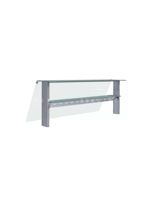 Pultra szerelhető felépítmény egyenes üveggel és köztes üvegpolccal - 3 x GN1/1