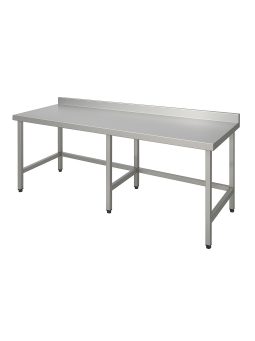 Rozsdamentes asztal 2100 mm szélességtől, hátsó felhajtással