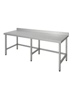 Rozsdamentes asztal 2100 mm szélességtől, hátsó felhajtással